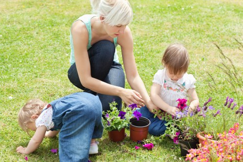 Seasonal garden work being carried out in a residential outdoor space